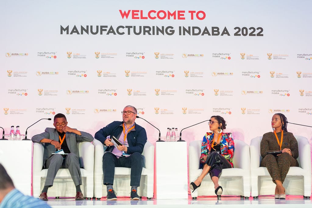 Dr. Cherise Dunn participating in a panel discussion at Manufacturing Indaba 2022.
